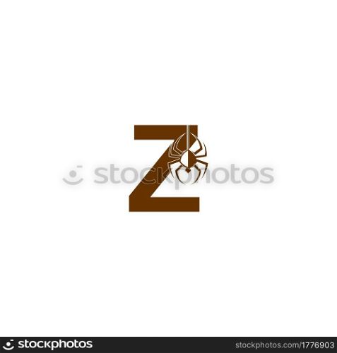 Letter Z with spider icon logo design template vector