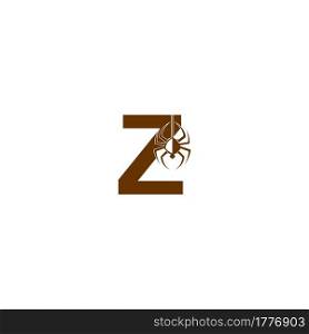 Letter Z with spider icon logo design template vector