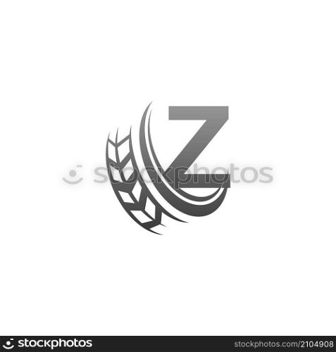 Letter Z with trailing wheel icon design template illustration vector