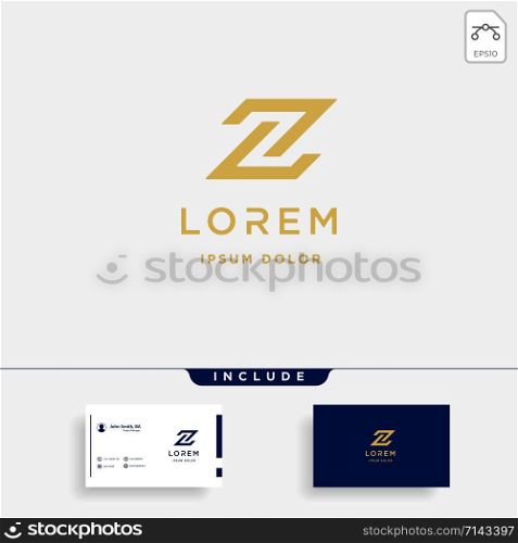 Letter Z ZZ Monogram Logo Design Minimal Icon With Black Color. Letter Z ZZ Monogram Logo Design Minimal Icon