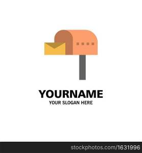 Letterbox, Email, Mailbox, Box Business Logo Template. Flat Color
