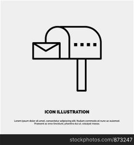 Letterbox, Email, Mailbox, Box Line Icon Vector