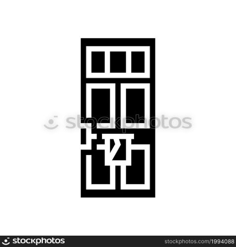letterbox in door glyph icon vector. letterbox in door sign. isolated contour symbol black illustration. letterbox in door glyph icon vector illustration