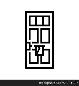 letterbox in door line icon vector. letterbox in door sign. isolated contour symbol black illustration. letterbox in door line icon vector illustration