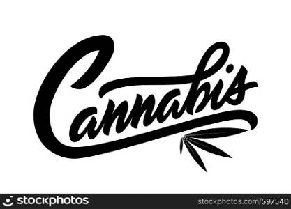 Lettering cannabis for ads, logo, banners. Lettering cannabis for ads, logo, banners or shop