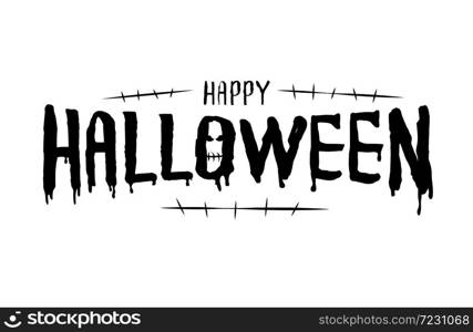 Lettering design of Halloween. Vector illustration isolated on white background. Holiday calligraphy for banner, poster, greeting card, party invitation.
