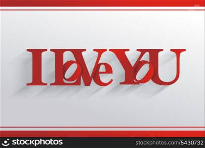 Lettering I LOVE YOU. For themes like Mother&rsquo;s Day, Valentine&rsquo;s Day, holidays. Vector illustration.