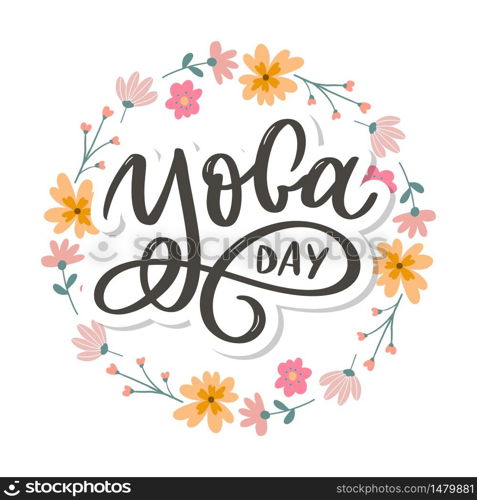 Lettering Yoga. Vector background International Yoga Day. Vector design for poster, T-shirts, bags. Yoga typography. Vector elements for labels, logos, icons. Lettering Yoga. Vector background International Yoga Day. Vector design for poster, T-shirts, bags. Yoga typography. Vector elements for labels, logos, icons, badges.