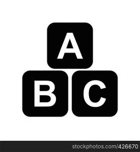 letters A, B, and C blocks, flat design