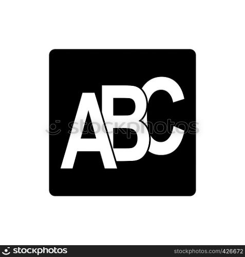 Letters A, B and C on the cube, flat design