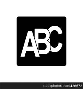 Letters A, B and C on the cube, flat design