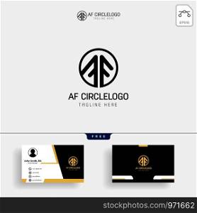 Letters F A, F&A joint logo icon with business card vector template. - Vector. Letters F A, F&A joint logo icon with business card