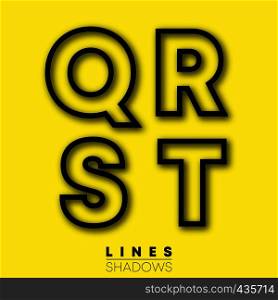 Letters linear design. Set of letter Q, R, S, T template for logo or icon. Vector illustration.. Letters linear design. Set of letter Q, R, S, T template for logo or icon