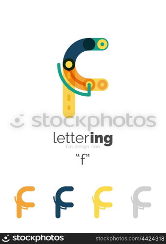 Letters logo icon. Letter logo business linear icon on white background. Alphabet initial letters company name concept. Flat thin line segments connected to each other. Flat cartoon industrial wire or tube design of ABC typeface