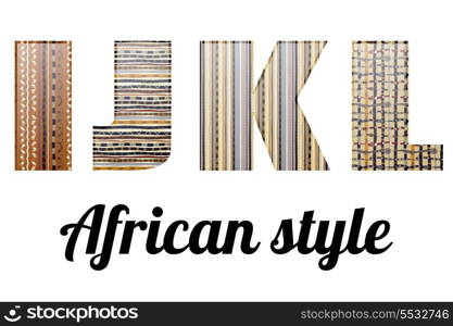 Letters of the alphabet in the African style