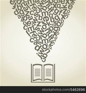 Letters takes off from the book. A vector illustration