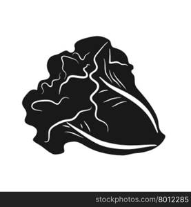 Lettuce gray colored illustration, food icon simple design