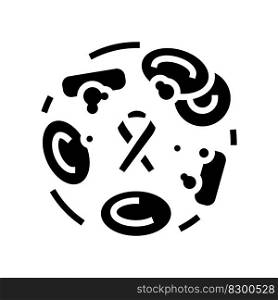 leukemia cancer glyph icon vector. leukemia cancer sign. isolated symbol illustration. leukemia cancer glyph icon vector illustration
