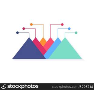 Level Chart with Colored Arrows. Level chart with colored arrows. Colored arrows indicate the level number. Charts and graphs business template for statistical or financial data report. Infographic information. Vector illustration