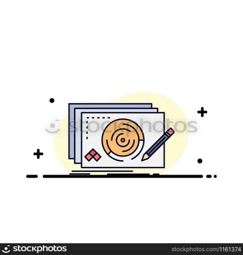Level, design, new, complete, game Flat Color Icon Vector
