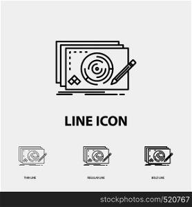 Level, design, new, complete, game Icon in Thin, Regular and Bold Line Style. Vector illustration. Vector EPS10 Abstract Template background