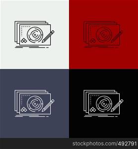 Level, design, new, complete, game Icon Over Various Background. Line style design, designed for web and app. Eps 10 vector illustration. Vector EPS10 Abstract Template background