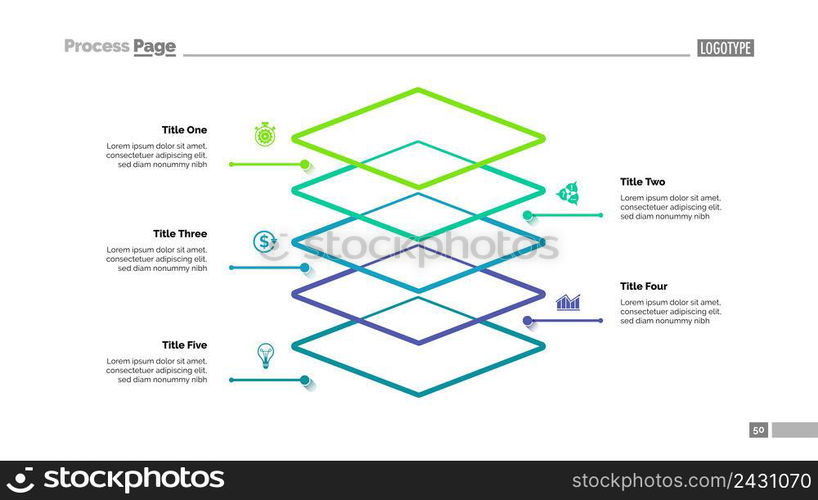Level diagram with five elements. Step chart, graph, layout. Creative concept for infographics, presentation, project, report. Can be used for topics like business, workflow, organization