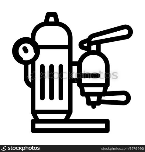 lever coffee maker line icon vector. lever coffee maker sign. isolated contour symbol black illustration. lever coffee maker line icon vector illustration