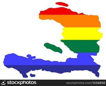 LGBT flag map of Haiti Vector illustration eps 10.. LGBT flag map of Haiti Vector illustration eps 10