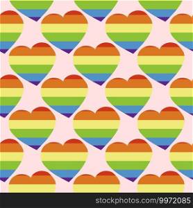 LGBT hearts pattern, illustration, vector on white background
