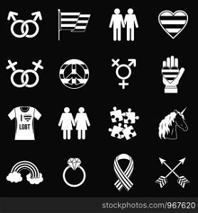 Lgbt icons set vector white isolated on grey background . Lgbt icons set grey vector