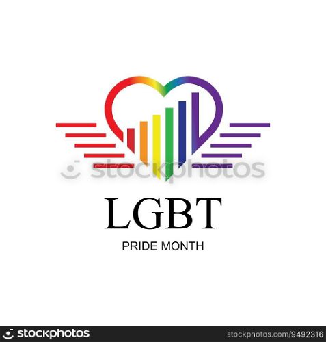 LGBT Pride Month, Celebrated annually. LGBT Human rights and tolerance Illustration