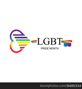 LGBT Pride Month, Celebrated annually. LGBT Human rights and tolerance Illustration