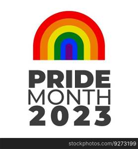 LGBT Pride Month. Lesbian Gay Bisexual Transgender. Celebrated annual. LGBT flag. Rainbow love concept. Human rights and tolerance. Poster, card, banner and background. Vector ilustration