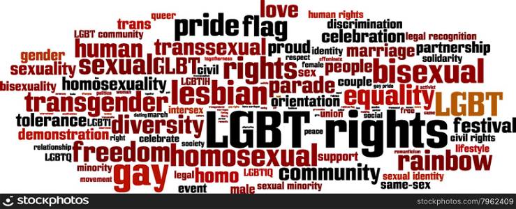 LGBT rights word cloud concept. Vector illustration