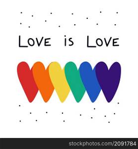 LGBT social media post template heart pride and slogans Love is Love Free choice concept. Vector element for LGBT Pride social posting, square banner, logo.. LGBT pride hearts and slogans social media post template Love is Love.