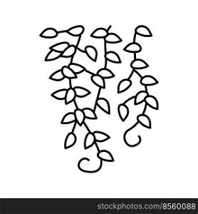 liana growing branch line icon vector. liana growing branch sign. isolated contour symbol black illustration. liana growing branch line icon vector illustration