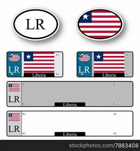 liberia auto set against white background, abstract vector art illustration, image contains transparency