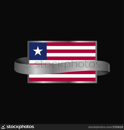 Liberia flag Ribbon banner design