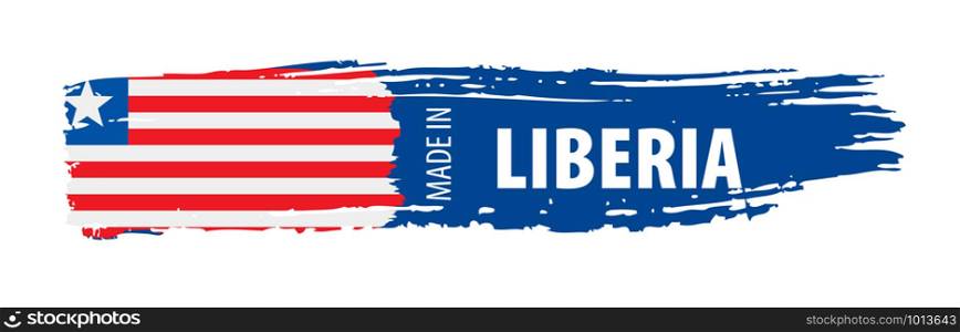 Liberia flag, vector illustration on a white background. Liberia flag, vector illustration on a white background.