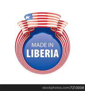 Liberia flag, vector illustration on a white background. Liberia flag, vector illustration on a white background.