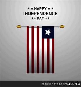 Liberia Independence day hanging flag background