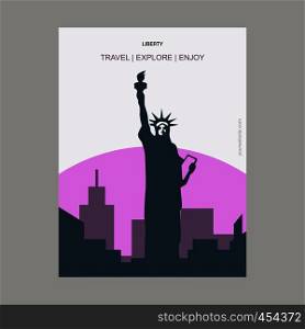 Liberty NewYork , USA Vintage Style Landmark Poster Template