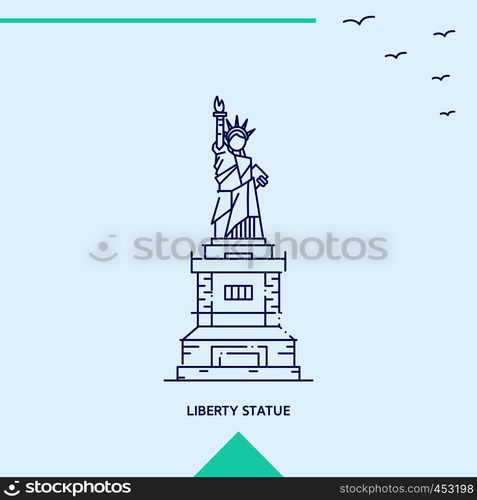 LIBERTY STATUE skyline vector illustration