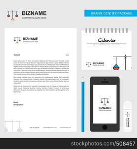 Libra Business Letterhead, Calendar 2019 and Mobile app design vector template