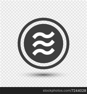 Libra coin.logo finance on transparent background.vector Illustrator