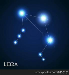 Libra Zodiac Sign of the Beautiful Bright Stars Vector Illustration EPS10. Libra Zodiac Sign of the Beautiful Bright Stars Vector Illustrat