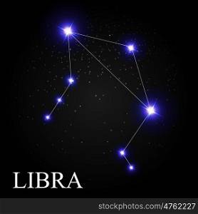 Libra Zodiac Sign with Beautiful Bright Stars on the Background of Cosmic Sky Vector Illustration EPS10. Libra Zodiac Sign with Beautiful Bright Stars on the Background