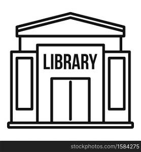 Library building icon. Outline library building vector icon for web design isolated on white background. Library building icon, outline style