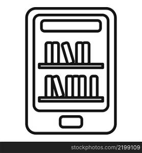 Library ebook icon outline vector. Digital education. Computer online. Library ebook icon outline vector. Digital education